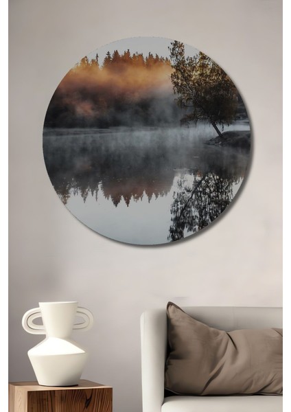 Dekoratif Yanan Orman Duvar Tablo Ahşap Yuvarlak Tablo fiyatları