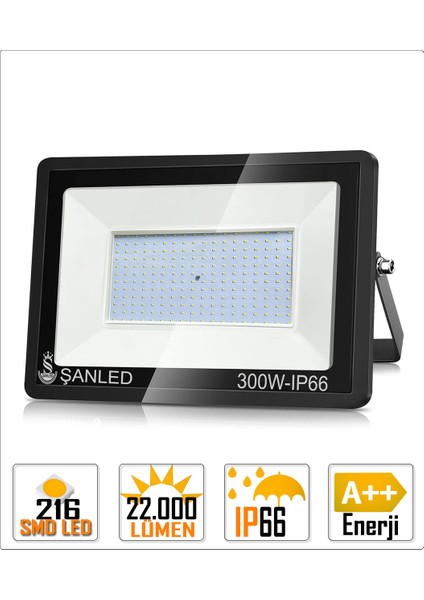 300W 24.000 Lümen 6500K Beyaz Işık Smd LED Projektör-1 Adet