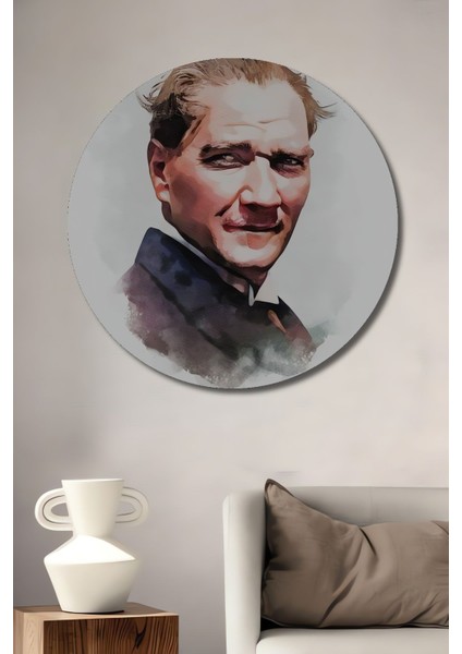 Modern Soyut Atatürk Ata Duvar Ahşap Tablo Tablosu Tabloları Örnekleri Modelleri Yuvarlak Tablo
