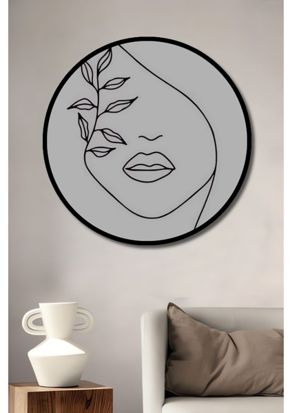 Dekoratif Minimalist Modern Sanat Duvar Tablo Ahşap Yuvarlak Tablo