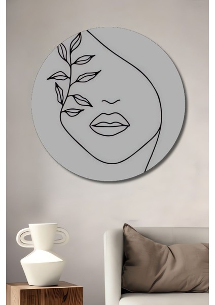 Dekoratif Minimalist Modern Sanat Duvar Tablo Ahşap Yuvarlak Tablo