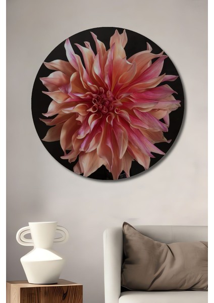 Dekoratif Çiçekler Minimalist Duvar Tablo Ahşap Yuvarlak Tablo fiyatları