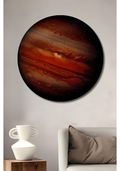 Dekoratif Jüpiter Duvar Tablo Ahşap Yuvarlak Tablo fiyatları