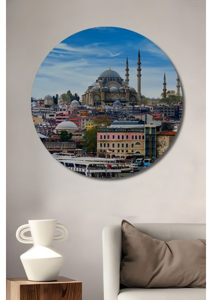 Dekoratif Istanbul Manzara Duvar Tablo Ahşap Yuvarlak Tablo fiyatları