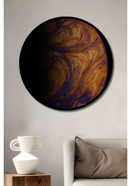 Ahşap Tablo Soyut Gezegen Toprak Baskılı Modern 3 Boyutlu Şık Yuvarlak Duvar Dekorasyon Tablosu fiyatları