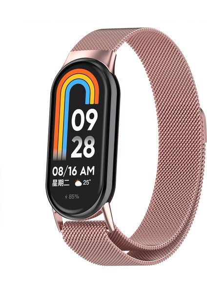 Xiaomi Mi Band 8 Uyumlu Metal Hasır Kordon