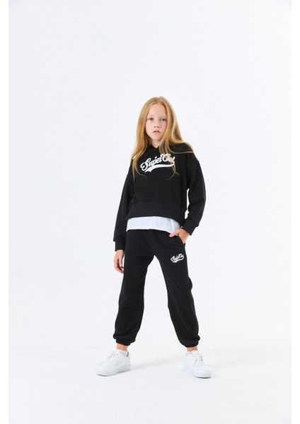SGK-1321 Serbend Kids Kız Kapüşonlu Okul Sweat