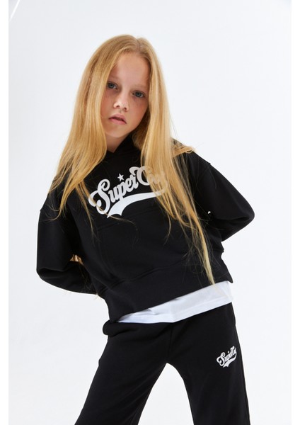 SGK-1321 Serbend Kids Kız Kapüşonlu Okul Sweat