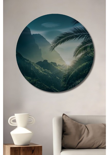 Dekoratif Orman Manzara Duvar Tablo Ahşap Yuvarlak Tablo fiyatları