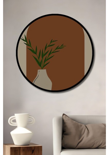 Dekoratif Bohem Minimalist Soyut Çizim Ahşap Tablo Şık Yuvarlak Duvar Dekorasyon Tablosu fiyatları