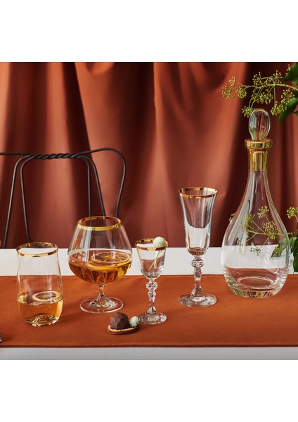 Dalia 24 Ayar Altın Yaldızlı 350 ml 6 Parça Cam Meşrubat Bardağı 9-01010004 modelleri