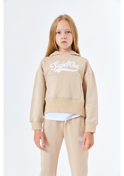 SGK-1321 Serbend Kids Kız Kapüşonlu Okul Sweat