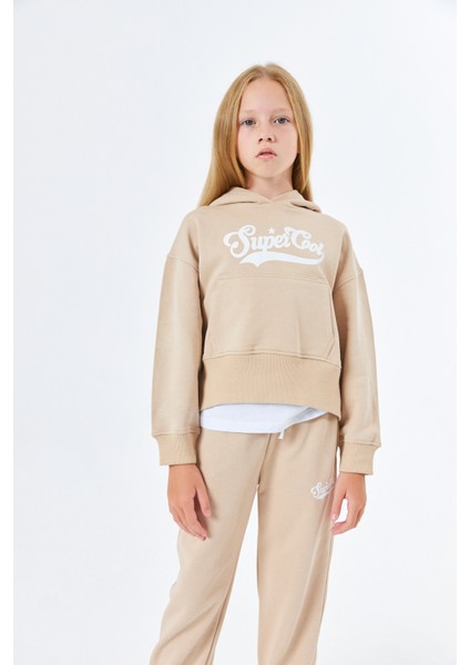 SGK-1321 Serbend Kids Kız Kapüşonlu Okul Sweat