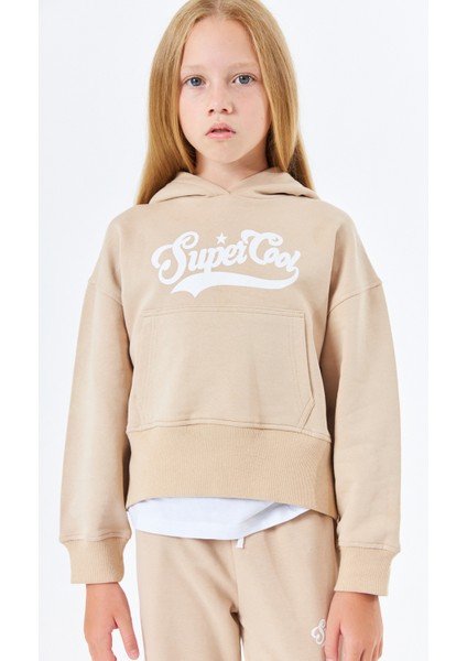 SGK-1321 Serbend Kids Kız Kapüşonlu Okul Sweat