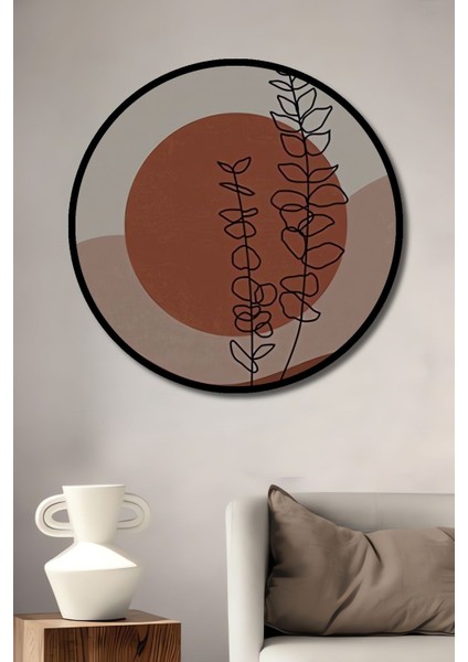 Dekoratif Bohem Tarz Güneş ve Bitki Ahşap Tablo Şık Yuvarlak Duvar Dekorasyon Tablosu fiyatları