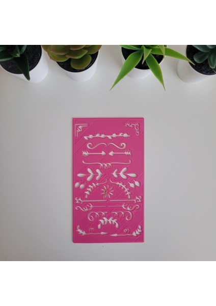 Bullet Journal Yaprak Desenli Başlık Şablon Cetvel