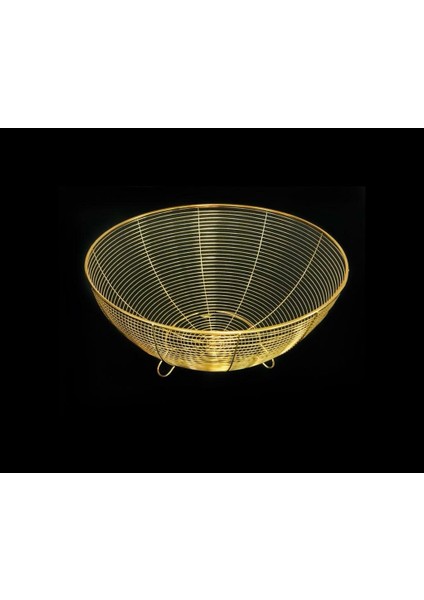 Dekoratif Kase Sunumluk Meyve Kasesi Metal Gold 22x10 1 Adet