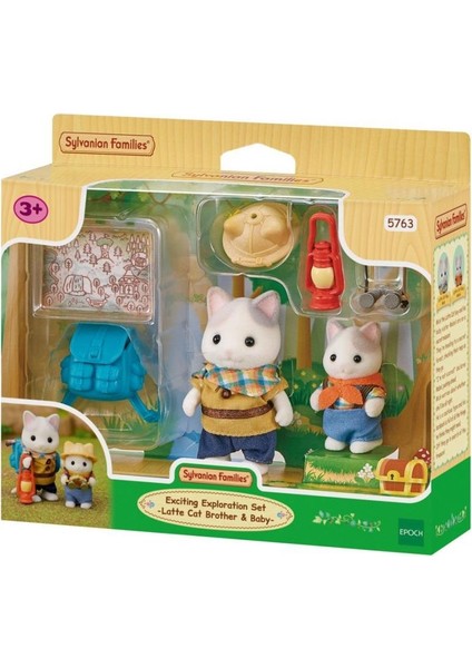 Nessiworld 5763 Sylvanian Families Heyecanlı Keşif Seti Latte Kedi Abi ve Bebek +4 Yaş