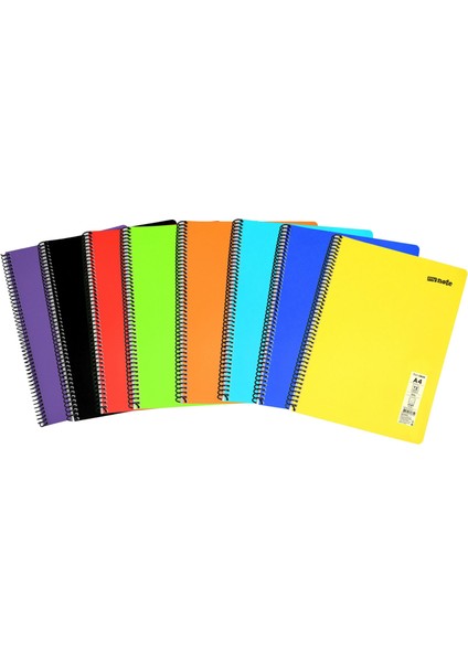 Flex Neon A4 Defter 72 Yaprak 6 Kareli 2 Çizgili Defter Seti