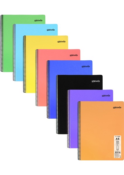 Flex Neon A5 Defter 80 Yaprak 4 Kareli 4 Çizgili Defter Seti