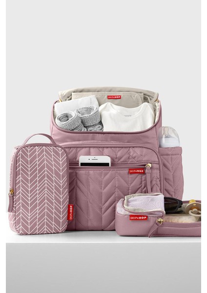 Forma Çok Bölmeli Organizatör Anne Bebek Bakım Pembe Sırt Çantası