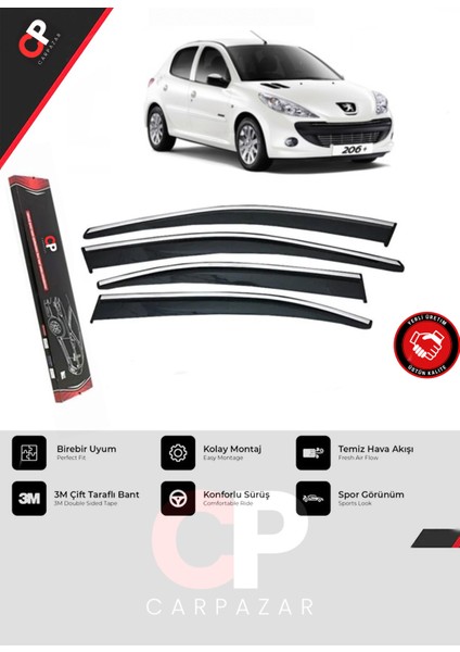 Peugeot 206 Krom Cam Rüzgarlığı 1998-2008
