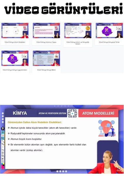9. Sınıf Kimya Online Görüntülü Eğitim Seti