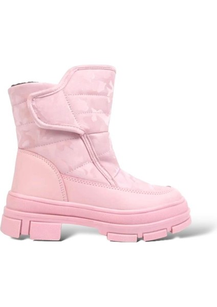 Kamuflajlı Fermuarlı Çocuk Botu (31-35) Pembe