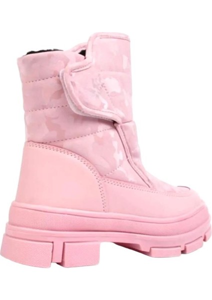 Kamuflajlı Fermuarlı Çocuk Botu (31-35) Pembe