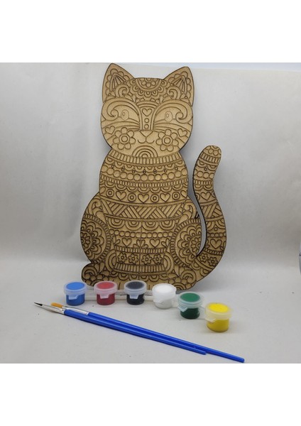 Ahşap Boyama Seti "kedi Model"