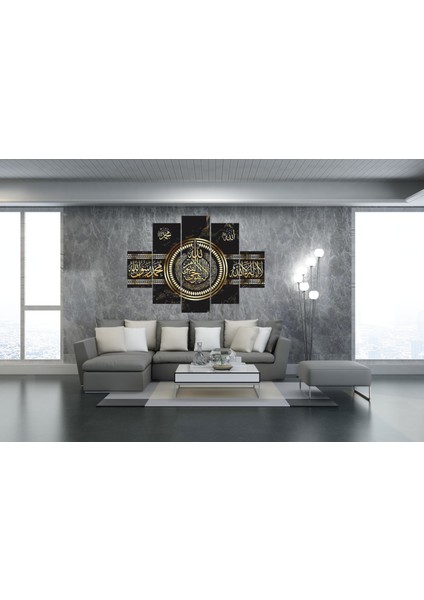 Islami Tablo 5 Parça Akrilik 3mm 03 116X82 cm