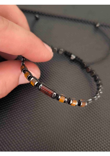 Damla Kehribar-Kaplangözü-Altıgen Hematit Bileklik modelleri