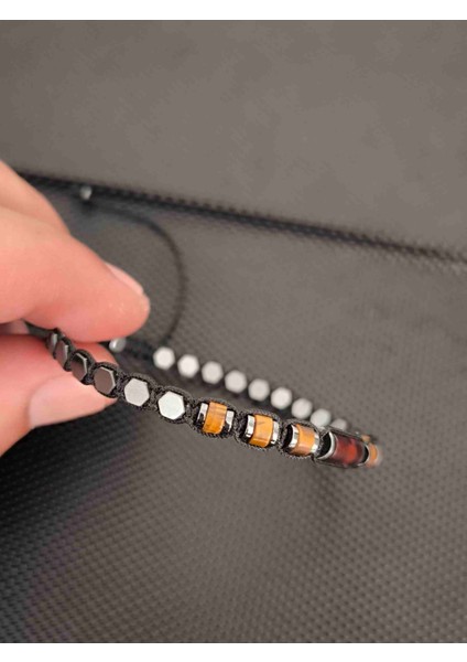 Damla Kehribar-Kaplangözü-Altıgen Hematit Bileklik fırsatları