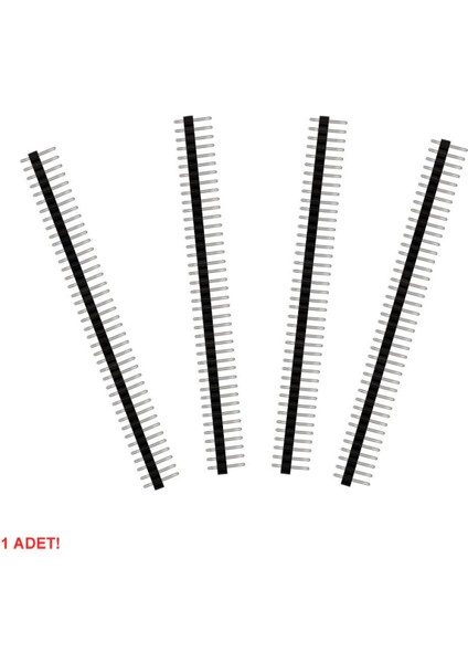 5 Adet 1X40 Pin Erkek Header Tek Sıra 2.54MM 180 Derece Kırılabilir Bölünebilir Konnektör Soket