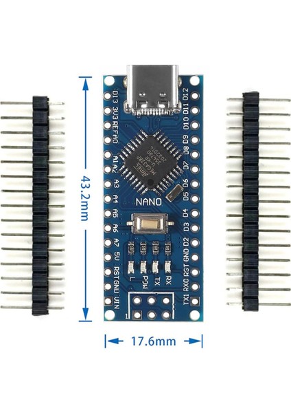 Arduino Nano 3.0 Type C ATMEGA328 CH340 Açık Kaynak Kod Yazılım Geliştirme Eğitim Kartı