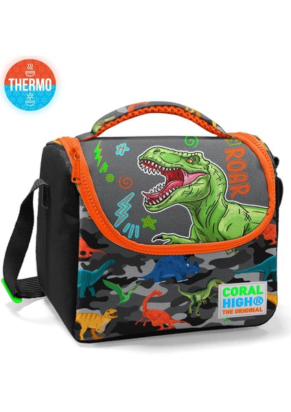 Kids Dinozor Desenli Siyah Gri 3’lü Okul Çanta Seti 3SET23744 modelleri