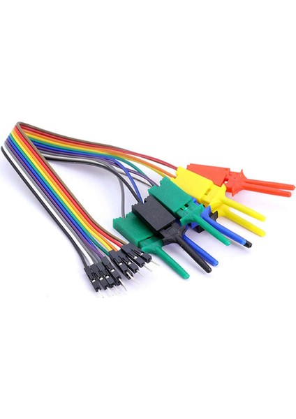 10LU Dupont Kablolu Kanca Lojik Analizör Prob Mini Test Kancası Lehimsiz Tutucu Yakalayıcı Klips fiyatları