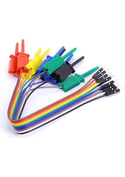 10LU Dupont Kablolu Kanca Lojik Analizör Prob Mini Test Kancası Lehimsiz Tutucu Yakalayıcı Klips modelleri