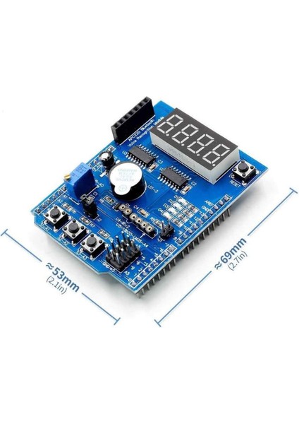 Multi Çok Fonksiyonlu Shield 7 Segment Buzer Button Pot Servo Analog DS18B20 LM35