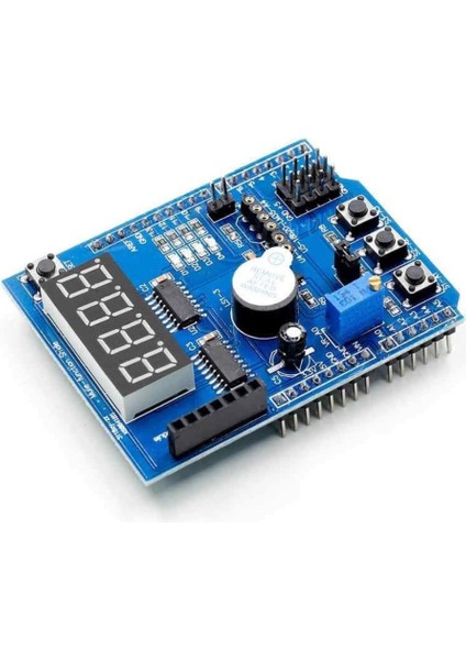 Multi Çok Fonksiyonlu Shield 7 Segment Buzer Button Pot Servo Analog DS18B20 LM35