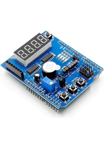 Multi Çok Fonksiyonlu Shield 7 Segment Buzer Button Pot Servo Analog DS18B20 LM35