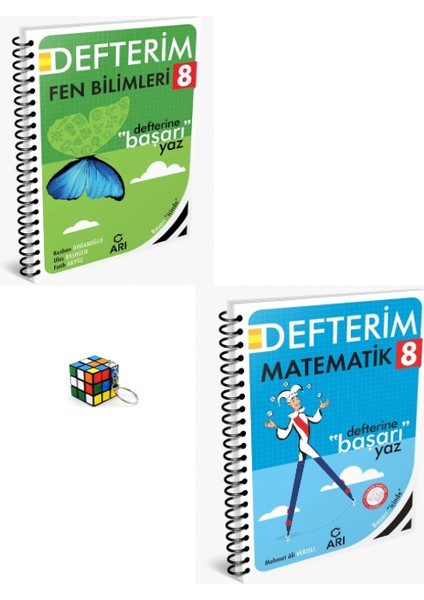 8. Sınıf Fen Bilimleri Defteri - 8. Sınıf Matematik Defterim + Anahtarlık