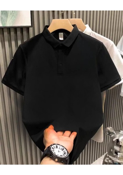 Yakası Düğmeli Polo Yakalı T-Shirt