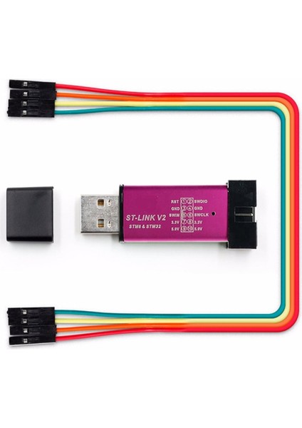 St-Lınk V2 Mini -- Stlınk V2 Klon -- Metal Kutu -- STM32 Arm Jtag Programlayıcı - St Link V2