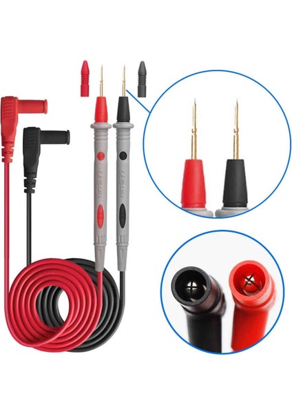 1 Çift Iğne Uçlu Multimetre Probu 1000V 20A Tüm Multimetreler ile Uyumlu Test Ölçüm Kalosu modelleri