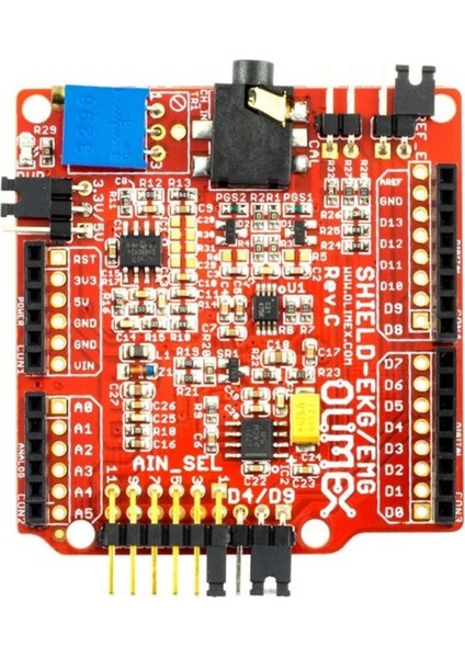 Ekg-Emg Arduino Shield Açık Kaynak Kod Ekg Ecg Emg Nabız Kalp Elektrokardiyografi
