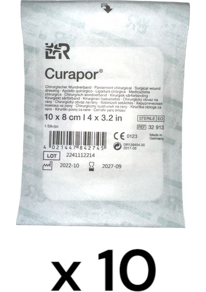 Lohmann Rauscher Lohmann&Rauscher Curapor 10x8 Cm Steril Pedli Cerrahi Yara Örtüsü 10 Adet