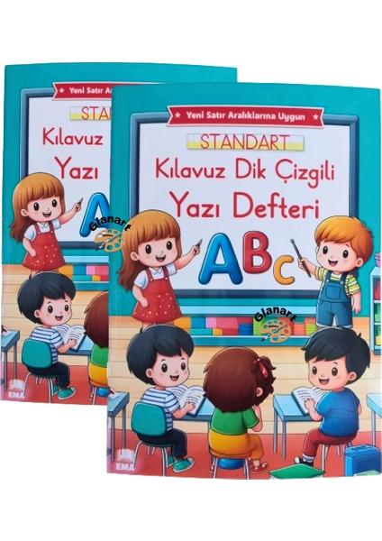 2024 Yeni Müfredat Klavuz Dik Çizgili Güzel Yazı Defteri 2 Adet Büyük Boy (19X27 cm ) 48 Sayfa