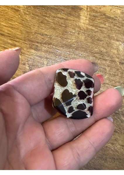 Leopar Kare Kemik Kadın Yüzük Çap 6 cm