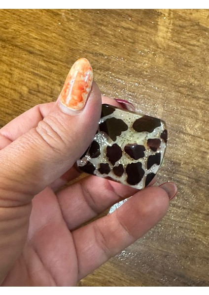 Leopar Kare Kemik Kadın Yüzük Çap 6 cm